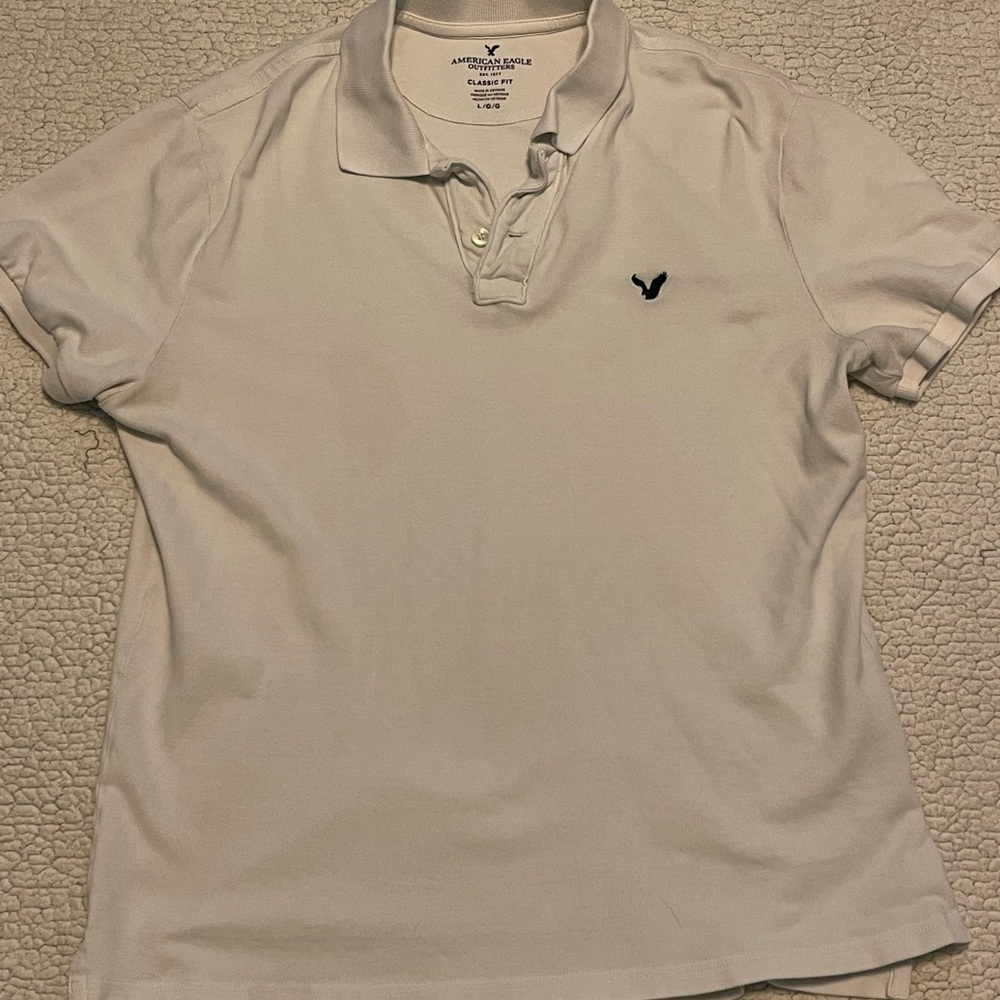 American Eagle Classic Fit Black Polo; Size L